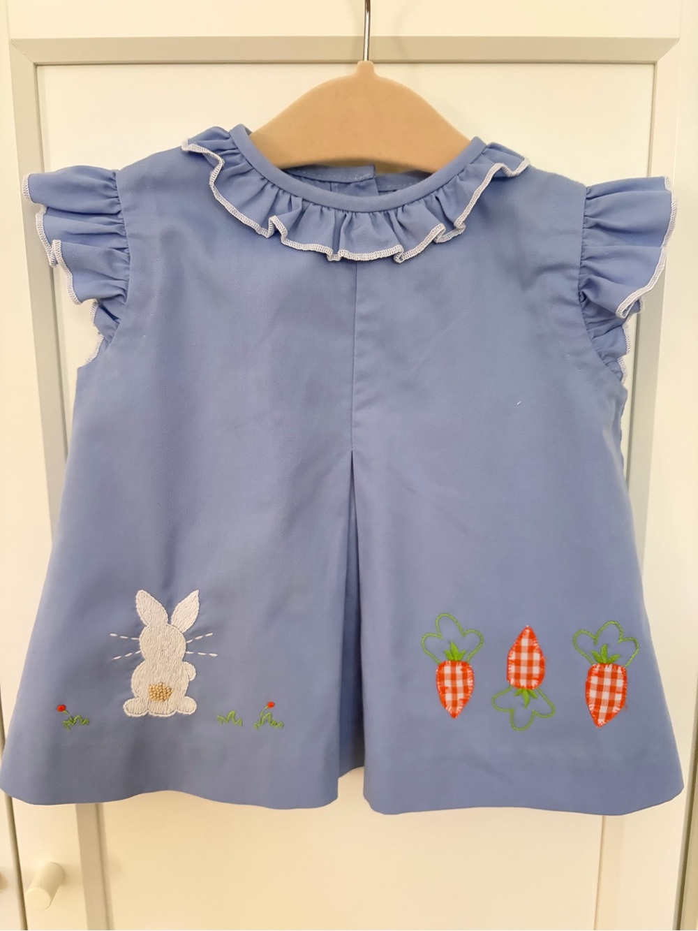 The Proper Peony Blue Bunny & Carrot Appliqué Top